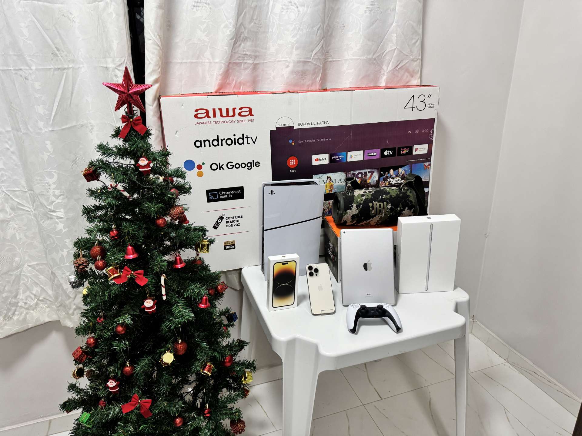 COMBÃO ou 10 MIL  - IPHONE + IPAD + PS5 + TV + JBL + ARVORE DE NATAL