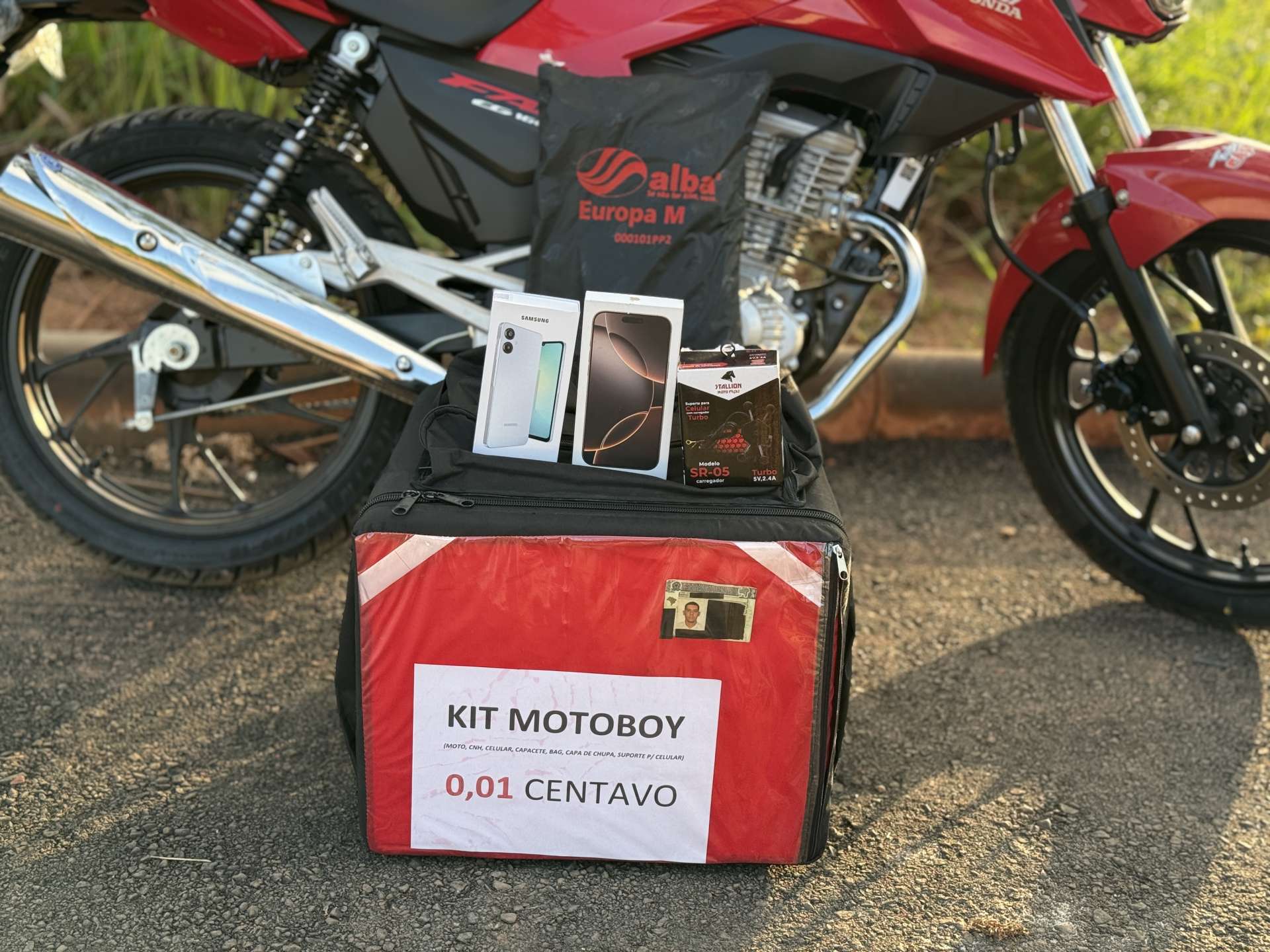 KIT MOTOBOY ou 20 MIL - MOTO, CNH, CELULAR, CAPACETE, CAPA DE CHUVA, BAG, SUPORTE P/ CELULAR